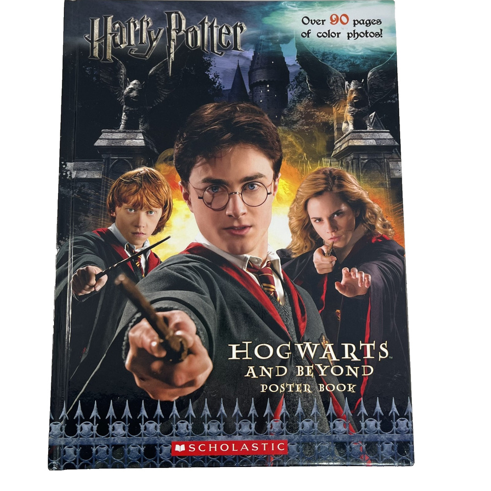 Harry Potter Hogwarts & Beyond Poster Book Hardcover 2009 Scholastic Over 90 Pgs